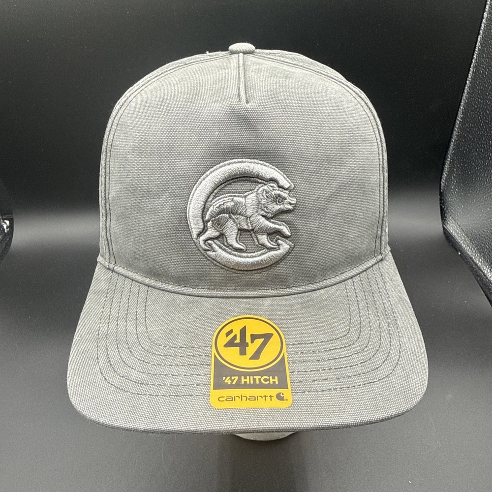 Chicago Cubs Carhartt x '47 Charcoal Dye Adjustable Snapback Hitch Hat Cap MLB